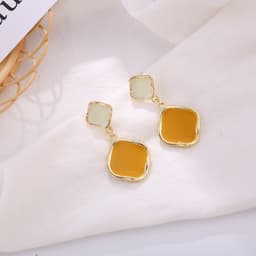 Thumbnail Khuyên tai Pinkdudu PD681 hợp kim hình giọt nước phong cách cổ điển thanh lịch thời trang cho nữ 3