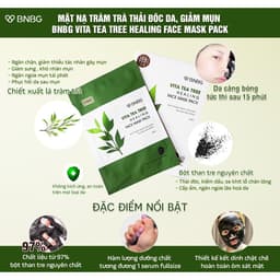 Thumbnail Combo 5 Mặt nạ thải bã nhờn, giảm mụn chiết xuất tràm trà BNBG Vita Tea Tree Healing Face Mask Pack 30ml x 5 2