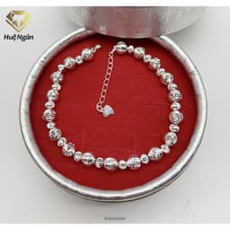 Thumbnail Lắc tay bạc 925 Huệ Ngân -Bi phay màu trắng RYB140099-T 4