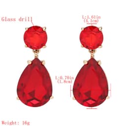 Thumbnail Khuyên tai PINKDUDU PD593 bằng hợp kim đính đá hình giọt nước 7 màu sắc phong cách đơn giản 4