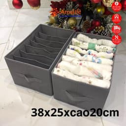 Thumbnail Hộp Vải Đựng Đồ 7 Ngăn Có Nắp Đa Năng – Khay7 Ngăn Đựng Quần Áo Tất Đồ Lót Nhỏ Vải Oxford Chính Hãng Amalife 4