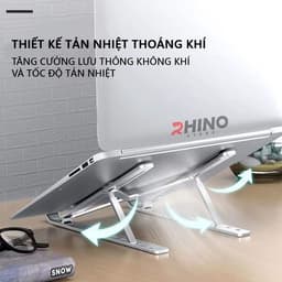 Thumbnail Giá đỡ Laptop, macbook, ipad Rhino KL101, kệ tản nhiệt nhôm cao cấp, gấp gọn, tặng kèm túi đựng 3