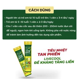 Thumbnail Viên sủi thanh nhiệt Livecool Nam Dược hương dưa gang 16 viên x4g hỗ trợ giảm nhiệt miệng nóng trong, giải độc, mát gan 3