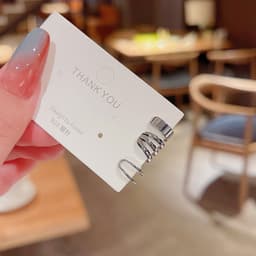 Thumbnail Bông tai dạng kẹp rỗng 17KM màu vàng / bạc bằng kim loại đơn giản cho nữ 3