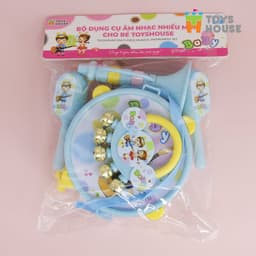 Thumbnail Set đồ chơi 4 món Xúc xắc, lục lạc, kèn, trống Toyshouse dành cho bé từ sơ sinh 733A giúp bé phát triển thính giác 1