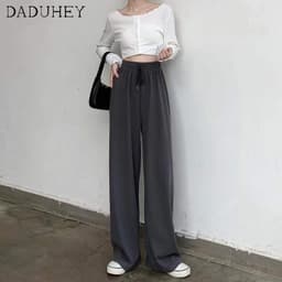 Thumbnail Daduhey Quần thể thao nữ ống rộng dáng suông có thể kéo giãn có 3 màu thời trang hip hop phong cách Hàn Quốc 3
