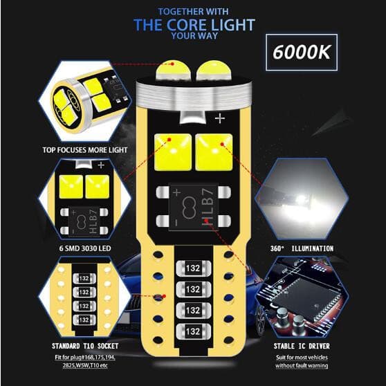 Ảnh Đèn LED Lymoyo T10 W5W 3030 6SMD 168 501 2825 Dành Cho Xe Hơi 2