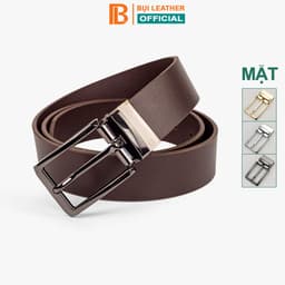 Thumbnail Thắt lưng nam da bò nguyên tấm Bụi leather - L113, màu nâu, khóa cài bằng thép không gỉ, BH 12 tháng 1