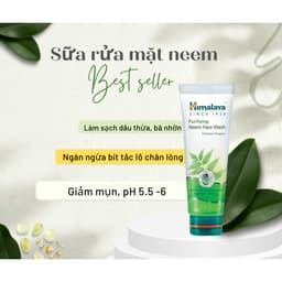 Thumbnail Combo 2 sữa rửa mặt lá neem giảm mụn, dịu nhẹ cho da Himalaya Purifying Neem Face Wash 150ml/chai 3