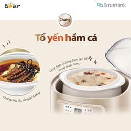 Thumbnail Nồi Nấu Cháo, Ninh, Hầm Cách Thủy 800ml 4 trong 1 Bear DDZ - A08D1 - Hàng Chính Hãng 4