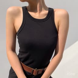 Thumbnail Áo ba lỗ nữ idée cổ tròn vải thun cotton tăm 1