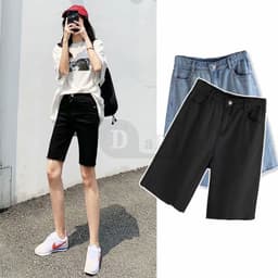 Thumbnail Quần Short Denim Lưng Cao Dáng Ôm Mỏng Thời Trang Hàn Quốc Cá Tính Cho Nữ 1