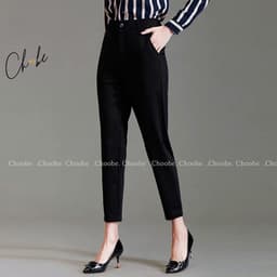 Thumbnail Quần tây nữ Choobe lưng cạp cao âu công sở đẹp màu đen đồ đi học form chuẩn tôn dáng Q32 3