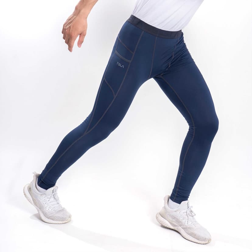 Ảnh Quần legging thể thao combat bó cơ nam TSLA ôm body co giãn tập gym chạy bơi lội boxing TSL2016 2