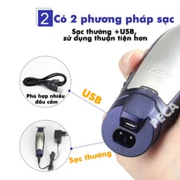 Thumbnail Tông đơ chấn viền Kemei KM-5021 nhỏ gọn tiện lợi có thể khắc tóc, cạo đầu, tattoo tóc - Hàng chính hãng 4