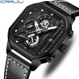 Thumbnail Đồng hồ thạch anh CRRJU 2302 X thiết kế thời trang cổ điển mặt vuông chống nước đa năng 2