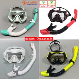 Thumbnail Bộ Mặt Nạ Lặn Kèm Ống Thở Lặn Biển Ngăn Nước Cao Cấp – Mặt Kính Cường Lực Chống Mờ Cao Cấp Chính Hãng Amalife 1