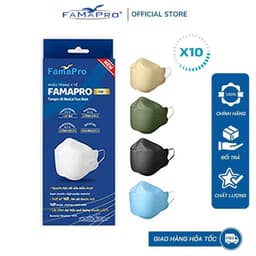 Thumbnail Combo 10 Hộp khẩu trang y tế cao cấp kháng khuẩn 3 lớp Famapro 4D (10 cái/hộp) 2