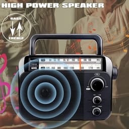 Thumbnail Radio Retekess TR604 FM / AM 2 Băng Tần Có Thể Sạc Lại Với Giắc Cắm Tai Nghe 3.5mm Cho Người Già 2
