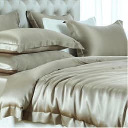 Thumbnail Bộ Chăn Ga Gối Lụa Cao Cấp NITE9SILK TRAMDO BEDDING Màu Vàng Champagne 4