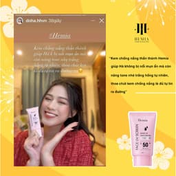 Thumbnail Combo Kem chống nắng Hemia 50ml dưỡng trắng nâng tone và Sữa rửa mặt bạc hà Mint Cleanser Hemia 130ml dưỡng ẩm, sạch sâu 3