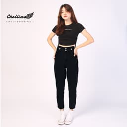 Thumbnail Quần baggy jeans nữ Chollima form rộng 2 bách nhọn QD015 ulzzang phong cách hàn quốc 3