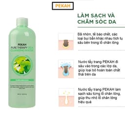 Thumbnail Nước tẩy trang rau má PEKAH ngăn ngừa cải thiện da mụn Pure Therapy Cica Cleansing Water 500ml 4