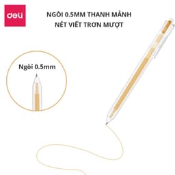Thumbnail Bút bi nước mực gel bấm nhiều màu 0.5mm Deli xinh xắn nhanh khô viết đều trơn tru nhiều mực 4