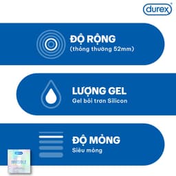 Thumbnail Bao cao su Durex Invisible siêu mỏng, size 52mm, hộp 3 bao 3