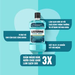 Thumbnail Bộ 2 chai nước súc miệng Listerine Cool Mint diệt khuẩn giữ hơi thở thơm mát 750ml/chai 2