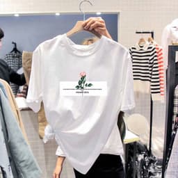 Thumbnail Áo Thun Cotton Thời Trang Mùa Hè Phong Cách Hàn Quốc  Áo Thun Ngắn Tay Dáng Ôm In Hoạt Hình Thời Trang Cá Tính 3