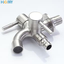 Thumbnail Vòi củ sen lạnh đa năng 2 đầu xả Inox 304 ren 21 Hobby home decor CS1 3