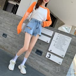 Thumbnail Ví DaDu Nữ Kiểu Dáng Thời Trang Sang Trọng  Quần Short Jean Lưng Cao ThờI Trang Cho Nữ 4