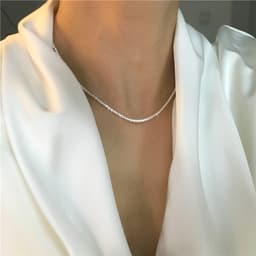Thumbnail Dây chuyền 17KM bạc 925 lấp lánh phong cách Hàn Quốc thanh lịch 3