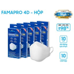 Thumbnail [4D MASK COMBO5 HỘP ] Khẩu trang y tế cao cấp kháng khuẩn 3 lớp Famapro 4D hộp 10 cái 3