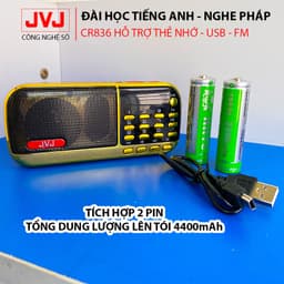 Thumbnail Loa nghe pháp mini JVJ J-836S 2 Pin sử dụng thẻ nhớ,USB học tiếng anh, đài FM, đèn pin siêu sáng - BH 12 tháng 1