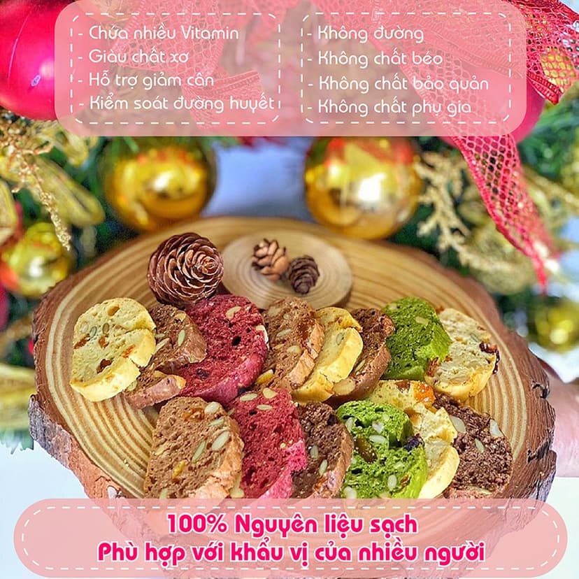 Ảnh Bánh BISCOTTI ONFOD ăn kiêng giảm cân nguyên cám không đường mix 5 vị dành cho người giảm cân eat clean, tiểu đường 2