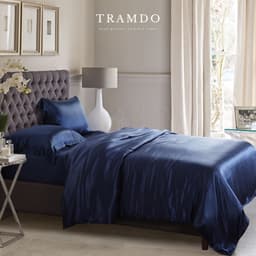 Thumbnail Bộ Chăn Ga Gối Lụa Cao Cấp NITE9SILK TRAMDO BEDDING Màu Xanh Đen 4