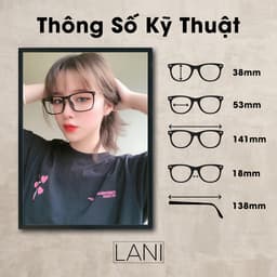 Thumbnail Gọng kính cận nam nữ nhựa dẻo vuông to nhiều màu thời trang LANI 501 lắp mắt cận có độ theo yêu cầu 1