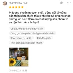 Thumbnail Mật ong nguyên chất hoa nhãn tự nhiên HNT NATURAL PRODUCT MO50G 1