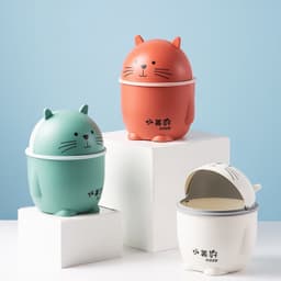 Thumbnail Thùng rác mini JUJIAJIA dễ thương sáng tạo có nắp cho kí túc xá và phòng ngủ 3