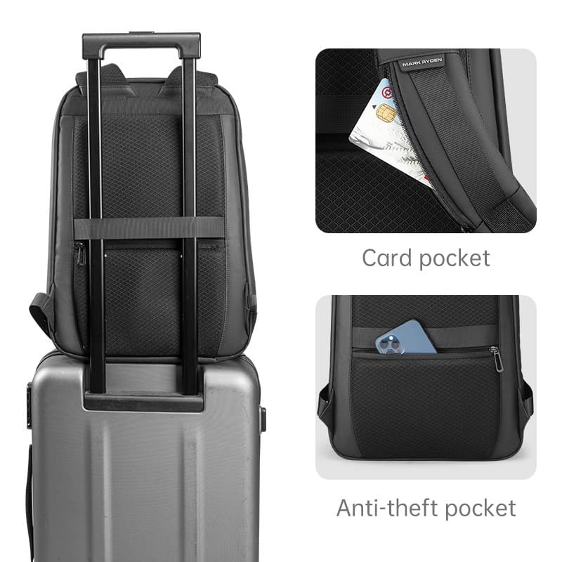 Ảnh Ba Lô Công Sở MARK RYDEN Làm Từ Nylon YKK Có Khóa Kéo Dùng Đựng Laptop Tiện Lợi 4