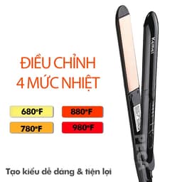 Thumbnail Máy duỗi tóc điều chỉnh 4 mức nhiệt độ Kemei KM-8889 phù hợp nhiều loại tóc, có thể duỗi uốn tạo nhiều kiểu tóc- HÀNG CH 2