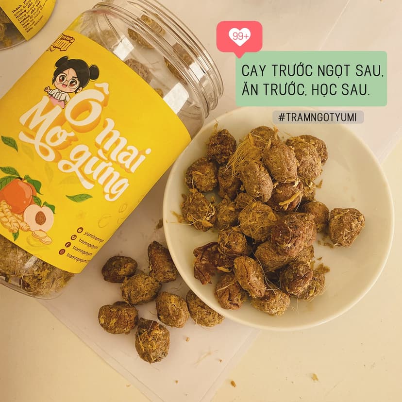 Ảnh Ô mai Mơ gừng Trạm ngọt Yumi xí muội chua mặn ngọt ăn vặt thơm ngon 4