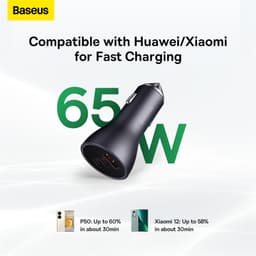 Thumbnail Tẩu sạc nhanh Baseus 65W / 60W 3.0 trên xe hơi thích hợp cho iPhone 13 Pro Max Xiaomi 3