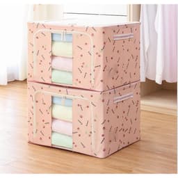 Thumbnail Hộp Vải Đựng Quần Áo Chăn Màn Khung Thép Loại To 66 Lít Gấp Gọn 50*40*33cm, Túi Đựng Đồ Khung Thép Chính Hãng Amalife 1