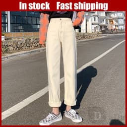 Thumbnail Daduhey Quần jean ống rộng phong cách hàn quốc cho nữ size S-5Xl 1
