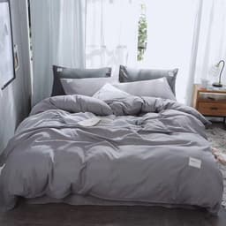 Thumbnail Bộ vỏ chăn ca gối cotton tici LIDACO - Xám Nhạt 3