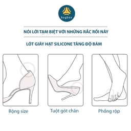 Thumbnail Lót gót giày có hạt silicone tăng độ bám, chống trầy, bảo vệ gót sau, giảm size - buybox - BBPK223 2