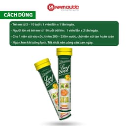 Thumbnail Viên sủi tăng đề kháng Livecool Nam Dược 16 viên x 4g hương cam, bổ sung vitamin C, kẽm và thảo dược 4